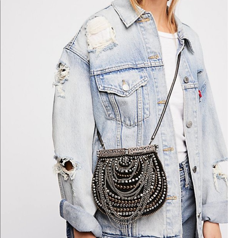 Free People Diamonte Embellished Crossbody Bag